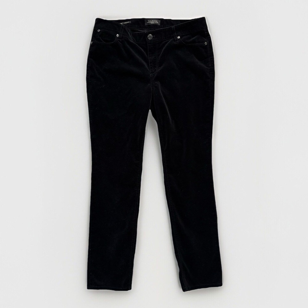 Talbots Flawless Five-Pocket Pants Women 10P Black Excellent Straight Corduroy